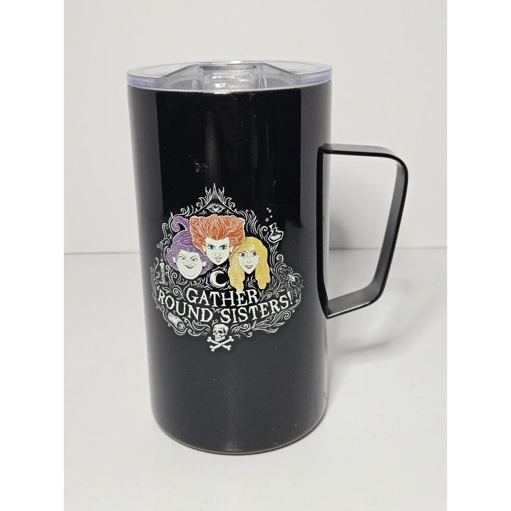 Disney Hocus Pocus Stainless Steel Travel Mug Tumbler Gather Round Sisters Cup
